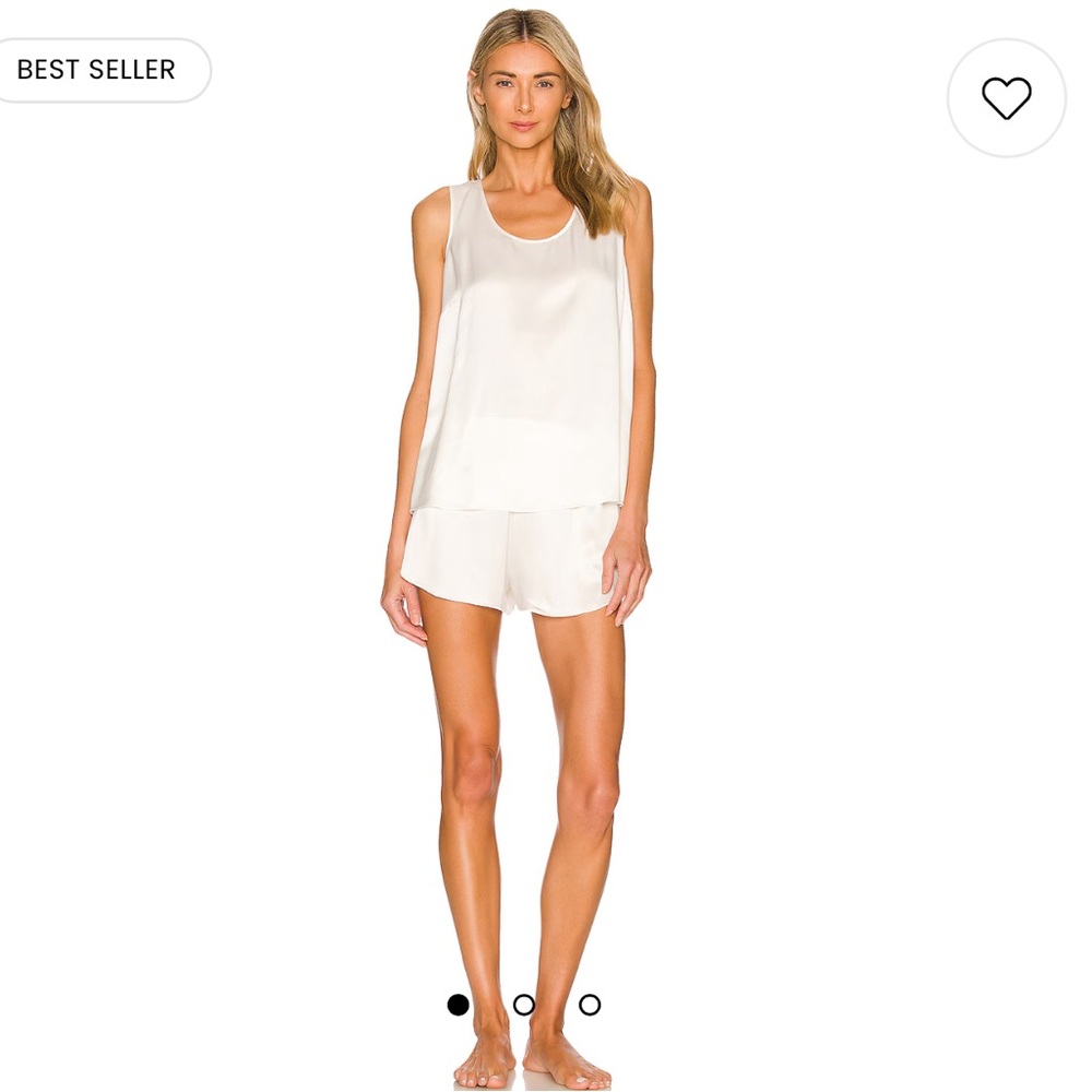 Lunya Washable Silk Shorts and Tulip Back Set in Tranquil White - NEW WITH TAGS